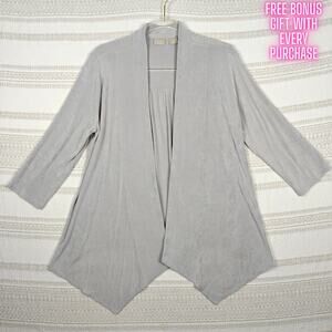 Chico’s Silver Open Front Cardigan Jacket Size 1 (8-10) NEW
